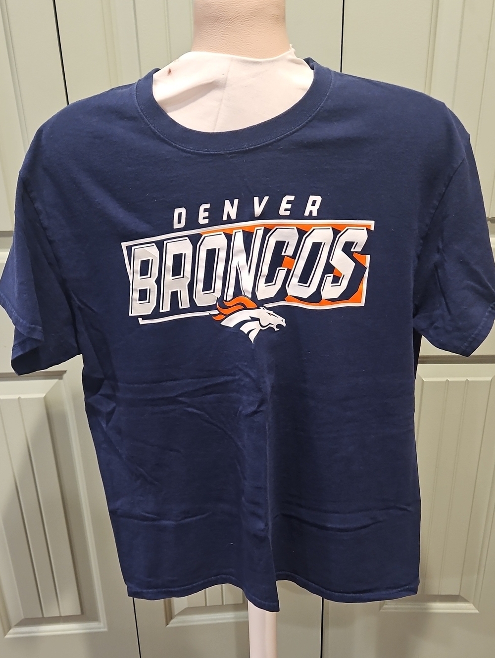 NFL Denver Broncos Navy Blue and Orange Kids Graphic Tee
